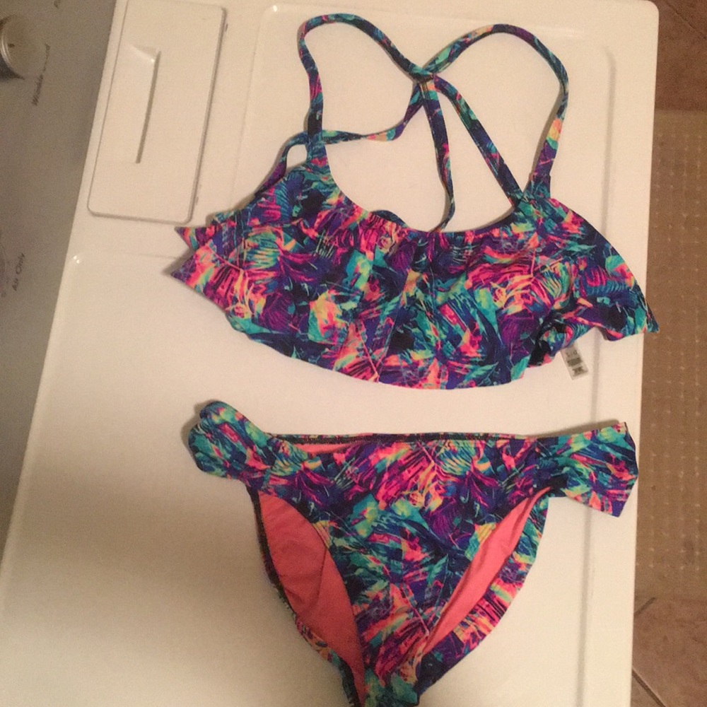 PINK multi color bikini.